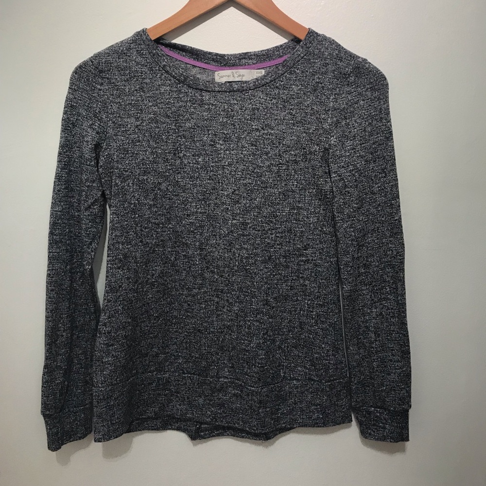 Summer and Sage Zippered back LS tee